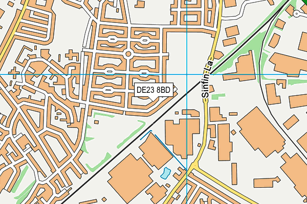 DE23 8BD map - OS VectorMap District (Ordnance Survey)