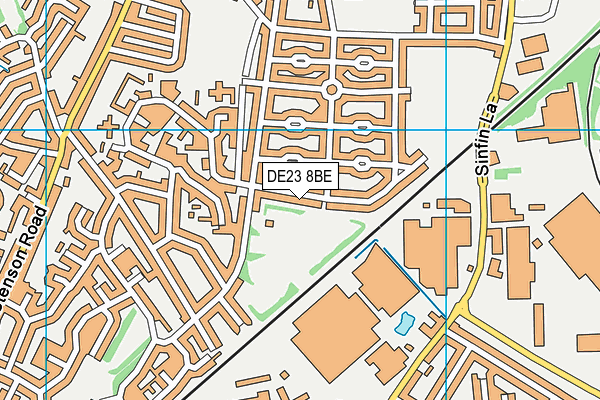 DE23 8BE map - OS VectorMap District (Ordnance Survey)