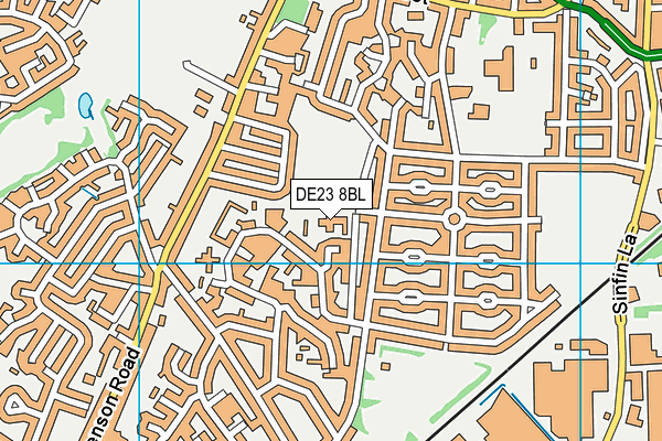 DE23 8BL map - OS VectorMap District (Ordnance Survey)