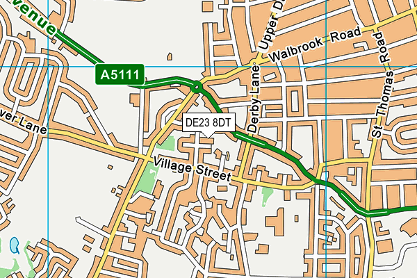 DE23 8DT map - OS VectorMap District (Ordnance Survey)
