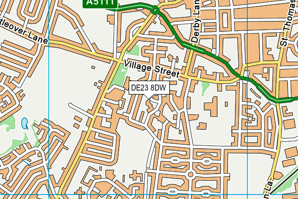DE23 8DW map - OS VectorMap District (Ordnance Survey)