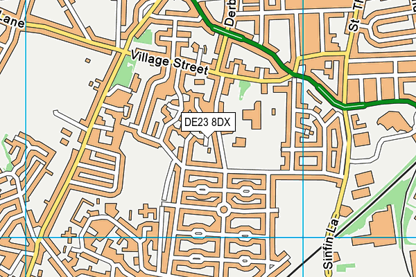 DE23 8DX map - OS VectorMap District (Ordnance Survey)