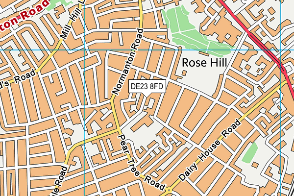 DE23 8FD map - OS VectorMap District (Ordnance Survey)