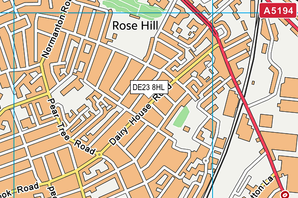 DE23 8HL map - OS VectorMap District (Ordnance Survey)