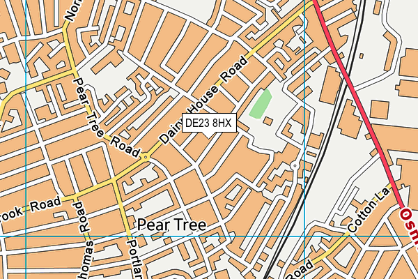 DE23 8HX map - OS VectorMap District (Ordnance Survey)