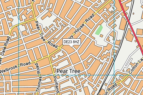 DE23 8HZ map - OS VectorMap District (Ordnance Survey)