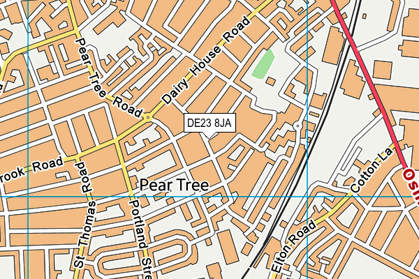 DE23 8JA map - OS VectorMap District (Ordnance Survey)