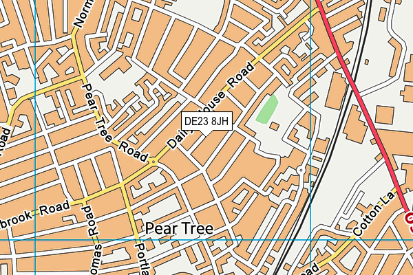 DE23 8JH map - OS VectorMap District (Ordnance Survey)