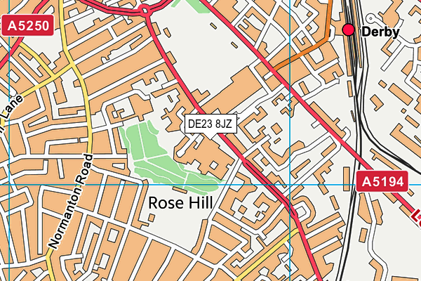 DE23 8JZ map - OS VectorMap District (Ordnance Survey)