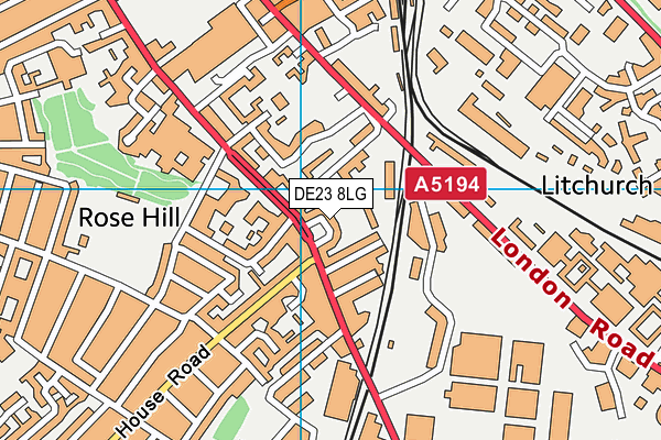 DE23 8LG map - OS VectorMap District (Ordnance Survey)