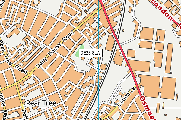 DE23 8LW map - OS VectorMap District (Ordnance Survey)