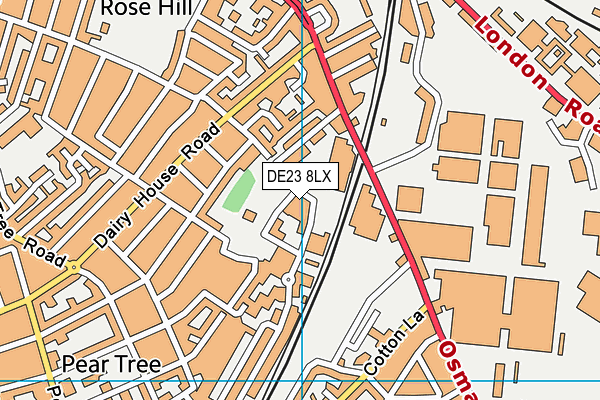 DE23 8LX map - OS VectorMap District (Ordnance Survey)