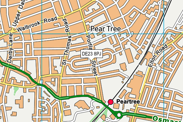 DE23 8PJ map - OS VectorMap District (Ordnance Survey)