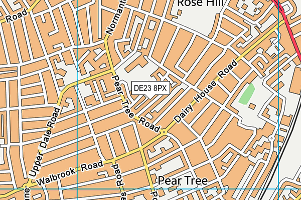 DE23 8PX map - OS VectorMap District (Ordnance Survey)