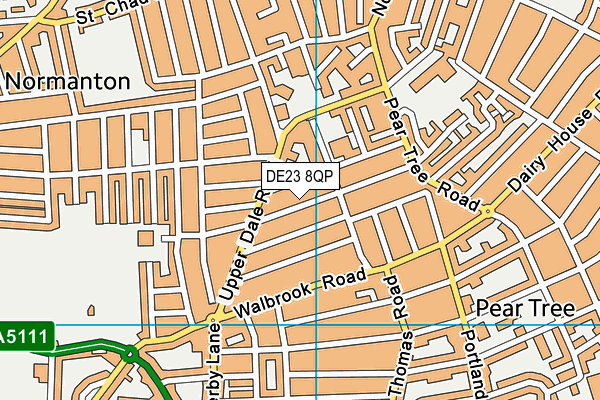 DE23 8QP map - OS VectorMap District (Ordnance Survey)