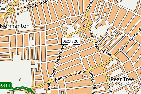DE23 8QU map - OS VectorMap District (Ordnance Survey)