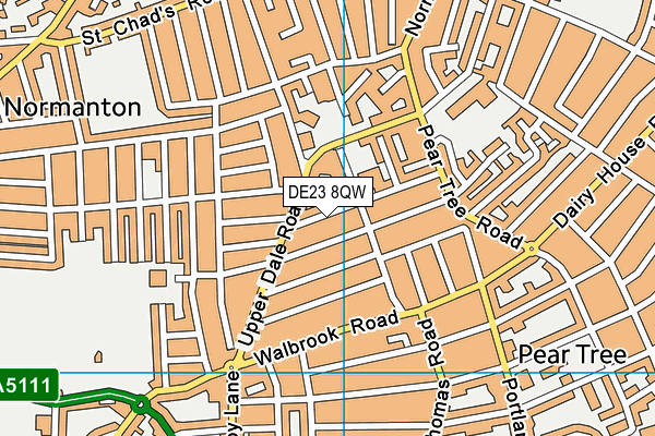 DE23 8QW map - OS VectorMap District (Ordnance Survey)
