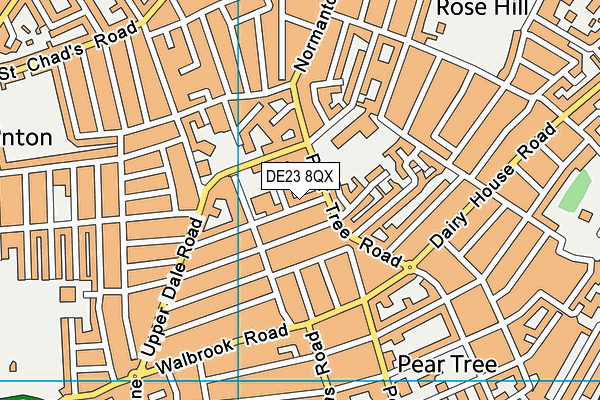 DE23 8QX map - OS VectorMap District (Ordnance Survey)