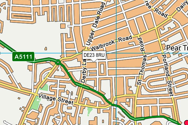 DE23 8RU map - OS VectorMap District (Ordnance Survey)