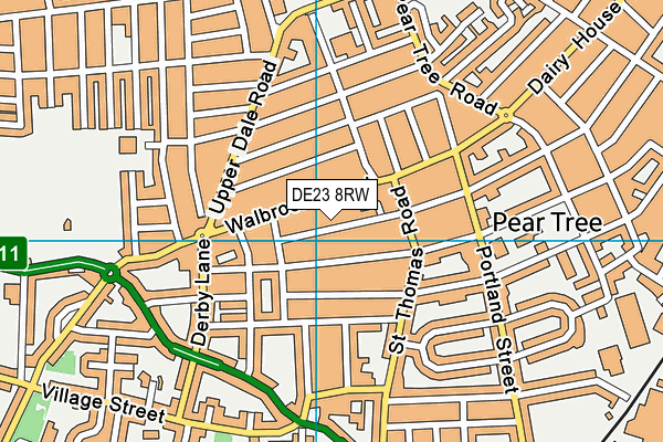DE23 8RW map - OS VectorMap District (Ordnance Survey)
