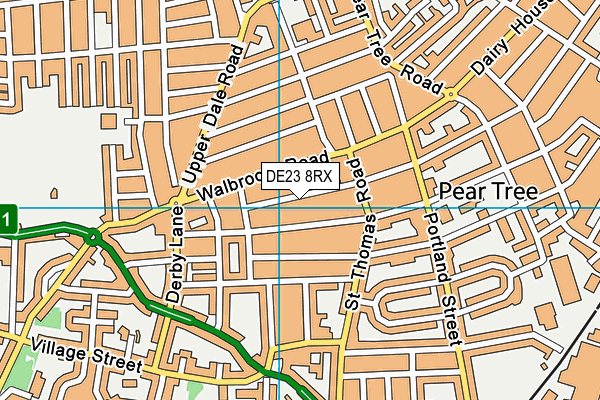 DE23 8RX map - OS VectorMap District (Ordnance Survey)