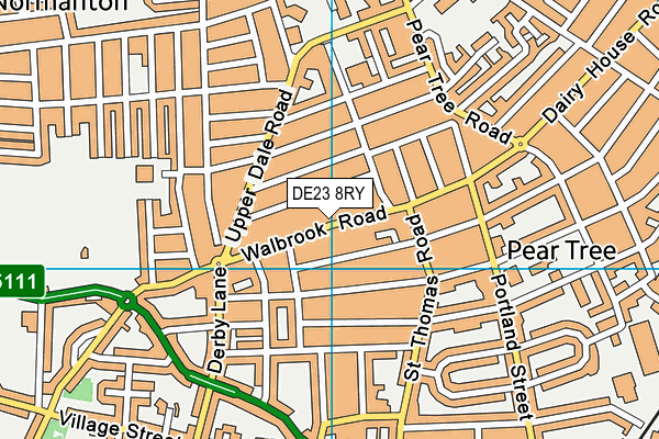 DE23 8RY map - OS VectorMap District (Ordnance Survey)