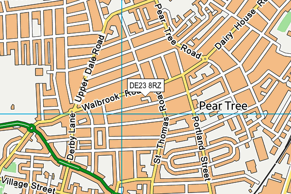 DE23 8RZ map - OS VectorMap District (Ordnance Survey)