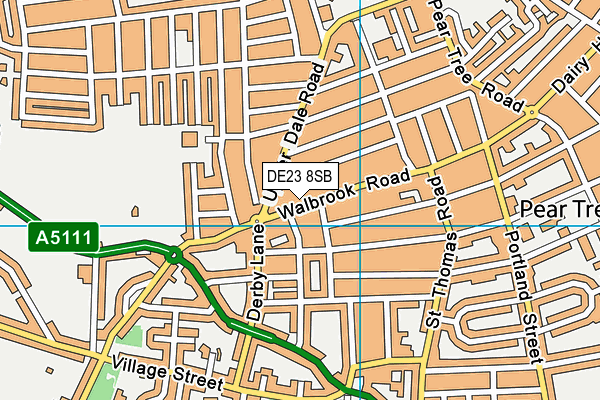DE23 8SB map - OS VectorMap District (Ordnance Survey)