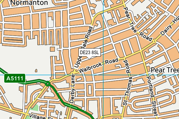 DE23 8SL map - OS VectorMap District (Ordnance Survey)