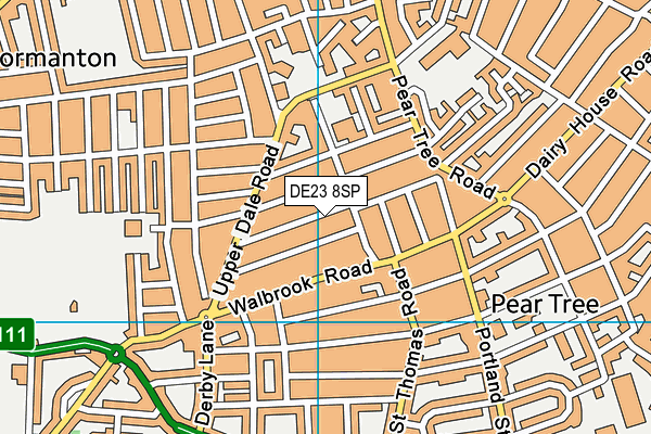 DE23 8SP map - OS VectorMap District (Ordnance Survey)