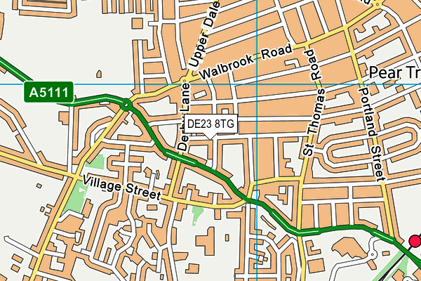 DE23 8TG map - OS VectorMap District (Ordnance Survey)