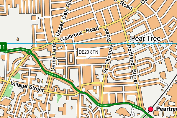 DE23 8TN map - OS VectorMap District (Ordnance Survey)
