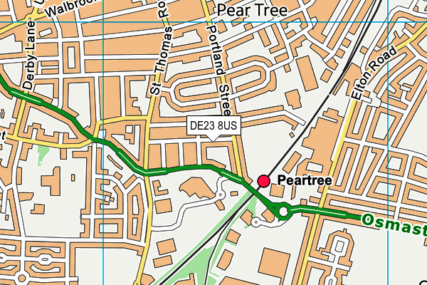 DE23 8US map - OS VectorMap District (Ordnance Survey)