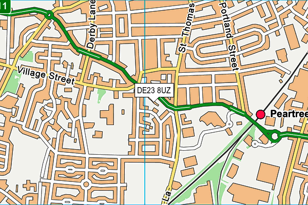 DE23 8UZ map - OS VectorMap District (Ordnance Survey)