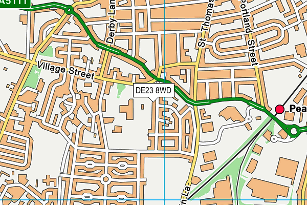 DE23 8WD map - OS VectorMap District (Ordnance Survey)