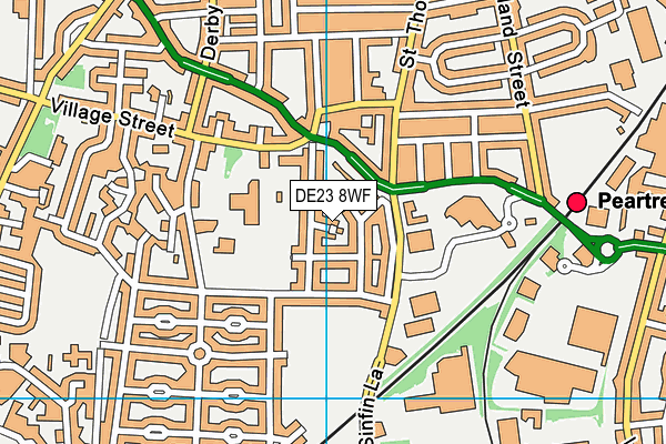 DE23 8WF map - OS VectorMap District (Ordnance Survey)