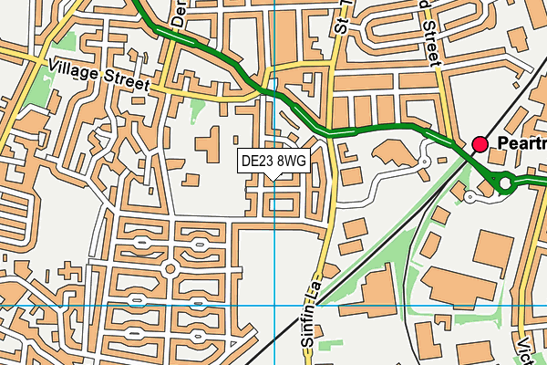 DE23 8WG map - OS VectorMap District (Ordnance Survey)