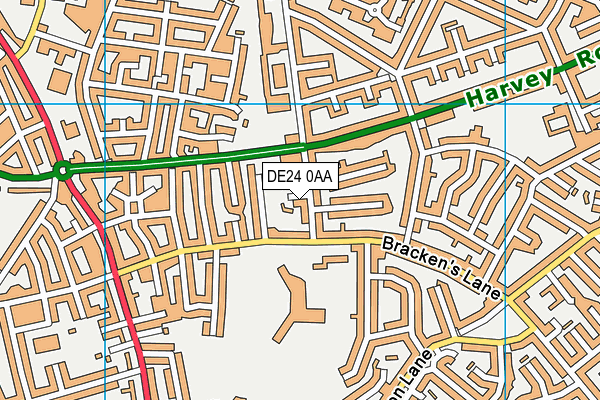 DE24 0AA map - OS VectorMap District (Ordnance Survey)