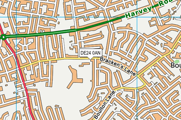 DE24 0AN map - OS VectorMap District (Ordnance Survey)