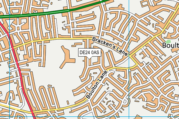 DE24 0AS map - OS VectorMap District (Ordnance Survey)
