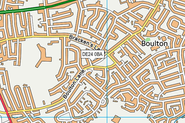 DE24 0BA map - OS VectorMap District (Ordnance Survey)