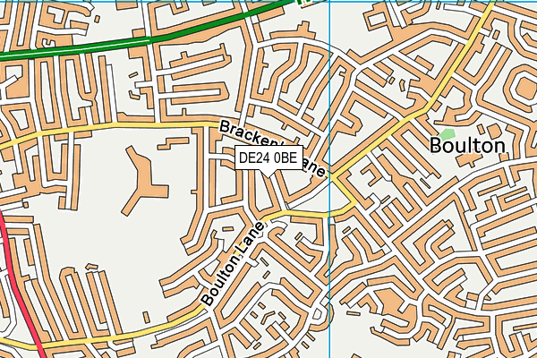 DE24 0BE map - OS VectorMap District (Ordnance Survey)