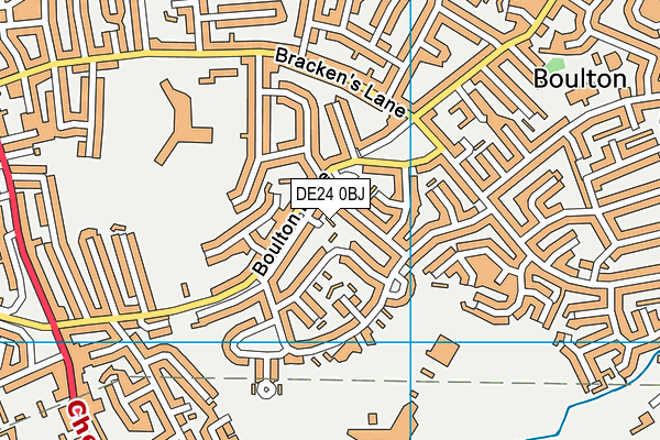DE24 0BJ map - OS VectorMap District (Ordnance Survey)