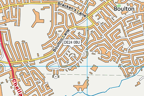 DE24 0BU map - OS VectorMap District (Ordnance Survey)