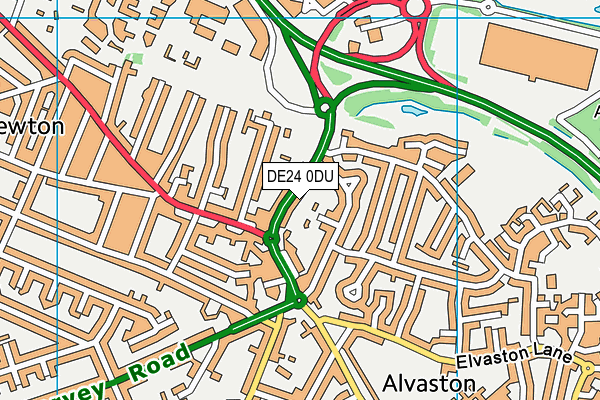 DE24 0DU map - OS VectorMap District (Ordnance Survey)