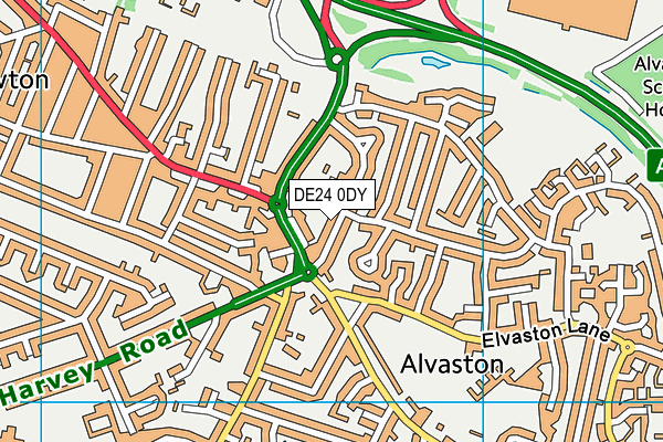 DE24 0DY map - OS VectorMap District (Ordnance Survey)