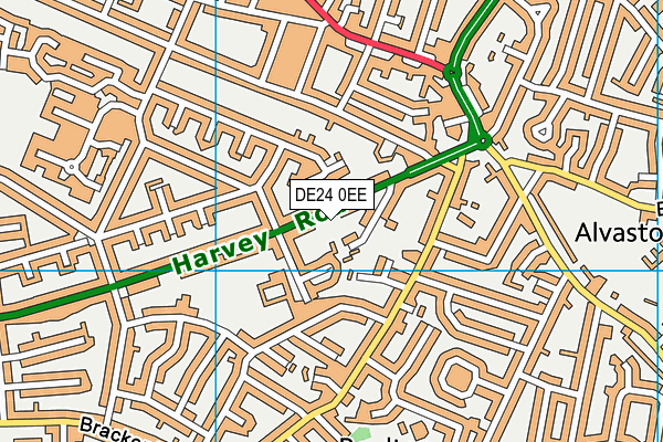 DE24 0EE map - OS VectorMap District (Ordnance Survey)