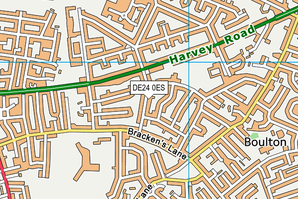 DE24 0ES map - OS VectorMap District (Ordnance Survey)