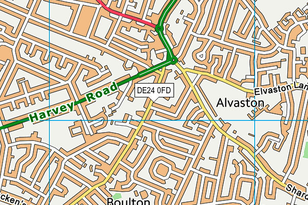 DE24 0FD map - OS VectorMap District (Ordnance Survey)