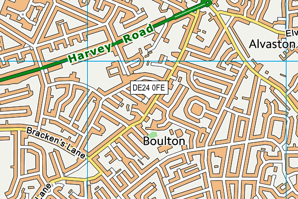 DE24 0FE map - OS VectorMap District (Ordnance Survey)